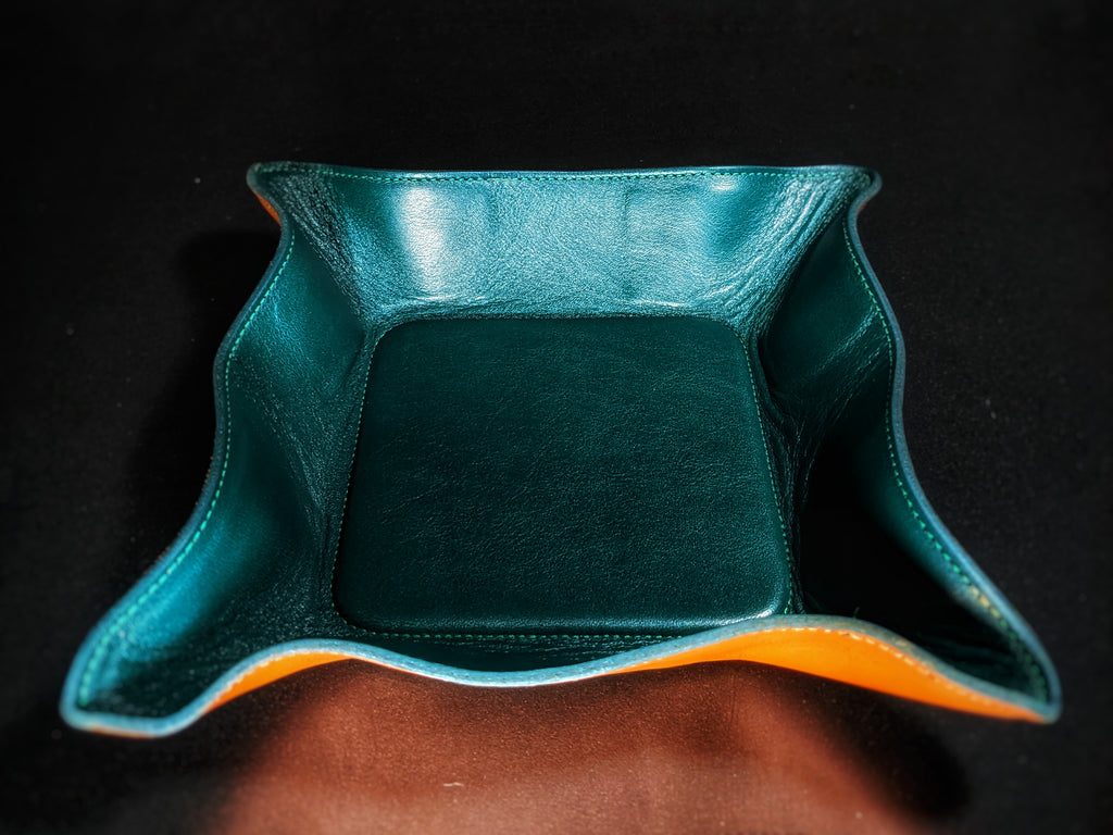 Brizard and Co Augusta Green Leather Valet Tray
