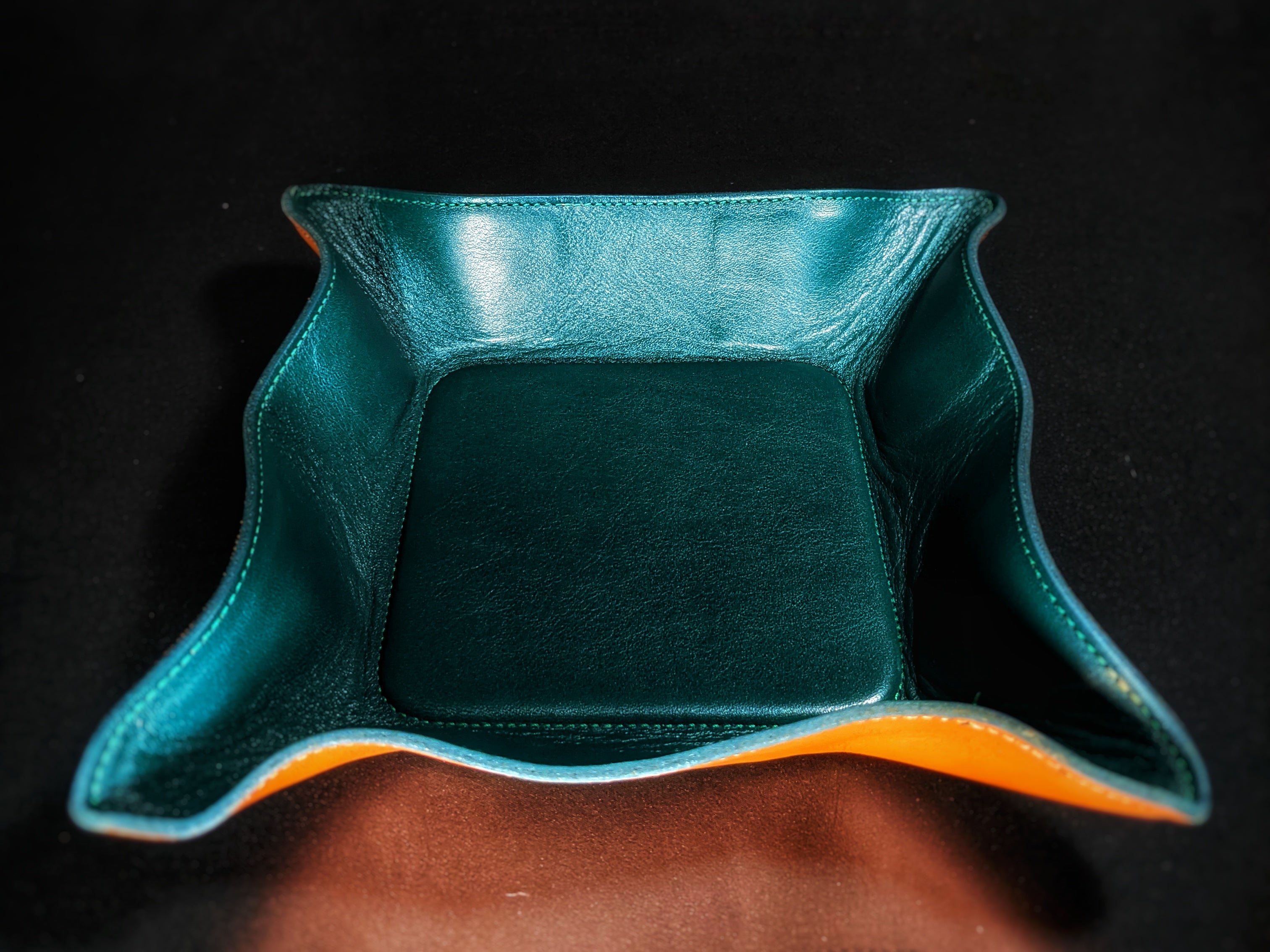 Brizard and Co Augusta Green Leather Valet Tray