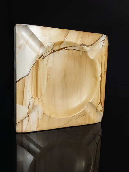 Natural Marble Square Cigar Ashtray 7" square NIB