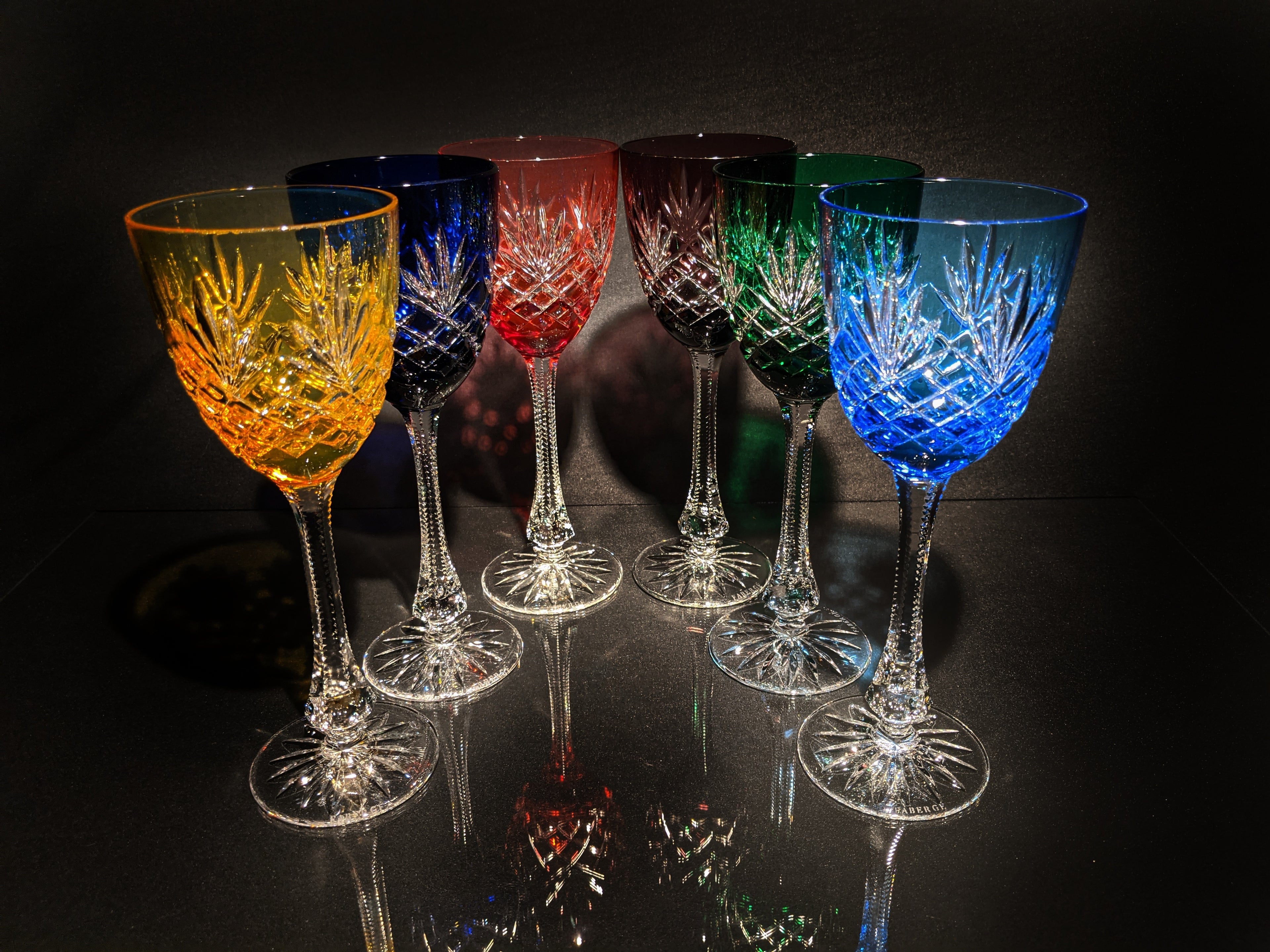 Faberge Odessa Colored Crystal Glasses
