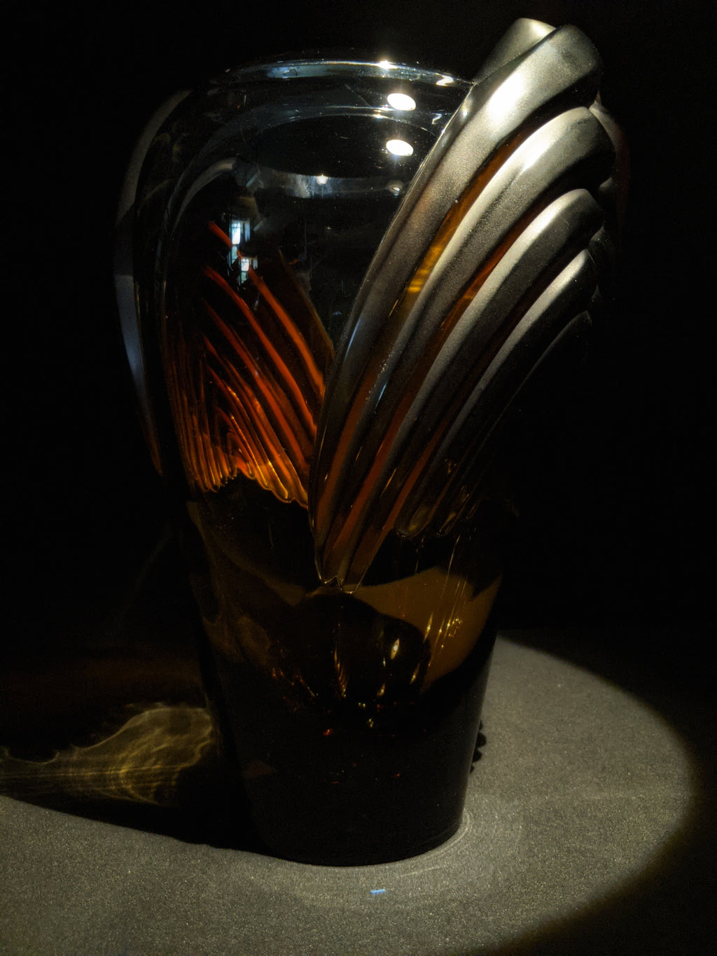 LALIQUE "Marrakech" Vintage Sculptural Art Glass Vase by Marie-Claude Lalique