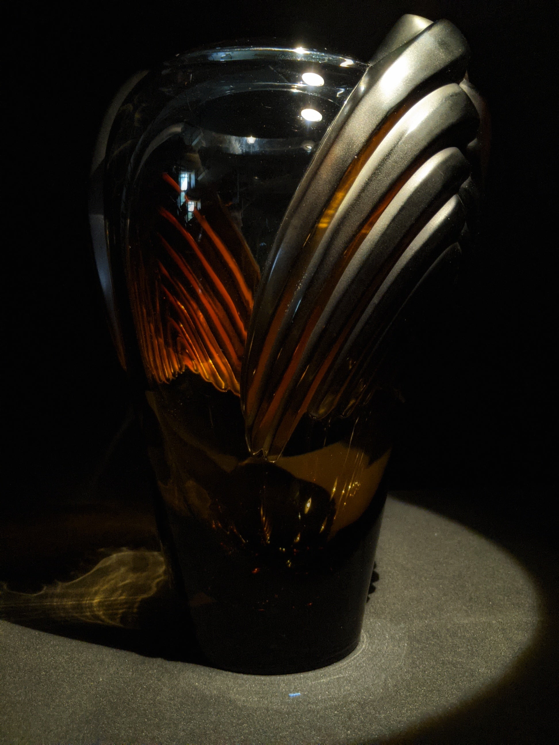 LALIQUE "Marrakech" Vintage Sculptural Art Glass Vase by Marie-Claude Lalique