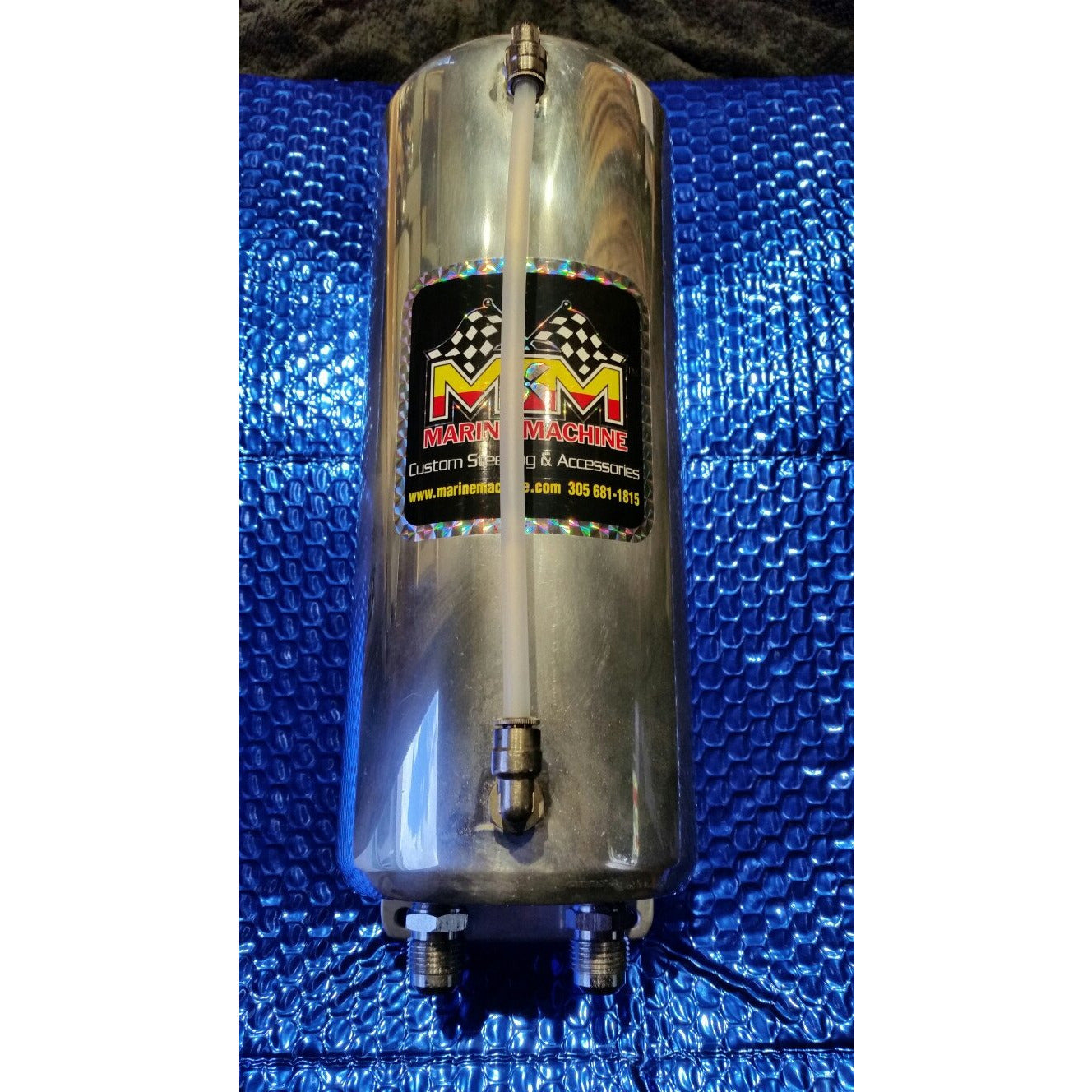 Remote Reservoir Tank Xtra Long Measures 11"  L x 4.5" Diameter .polished Alum