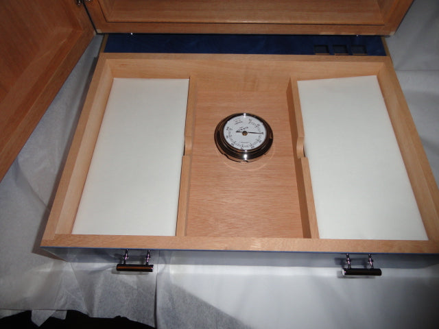 Elie Bleu Madrona Blue  Wood Cabinet Humidor 150 count