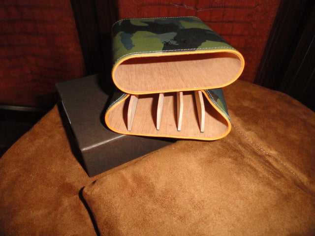 Brizard and Co. Golfer’s Case (Show Band 5) — Camouflage & Orange Leather, New in Box