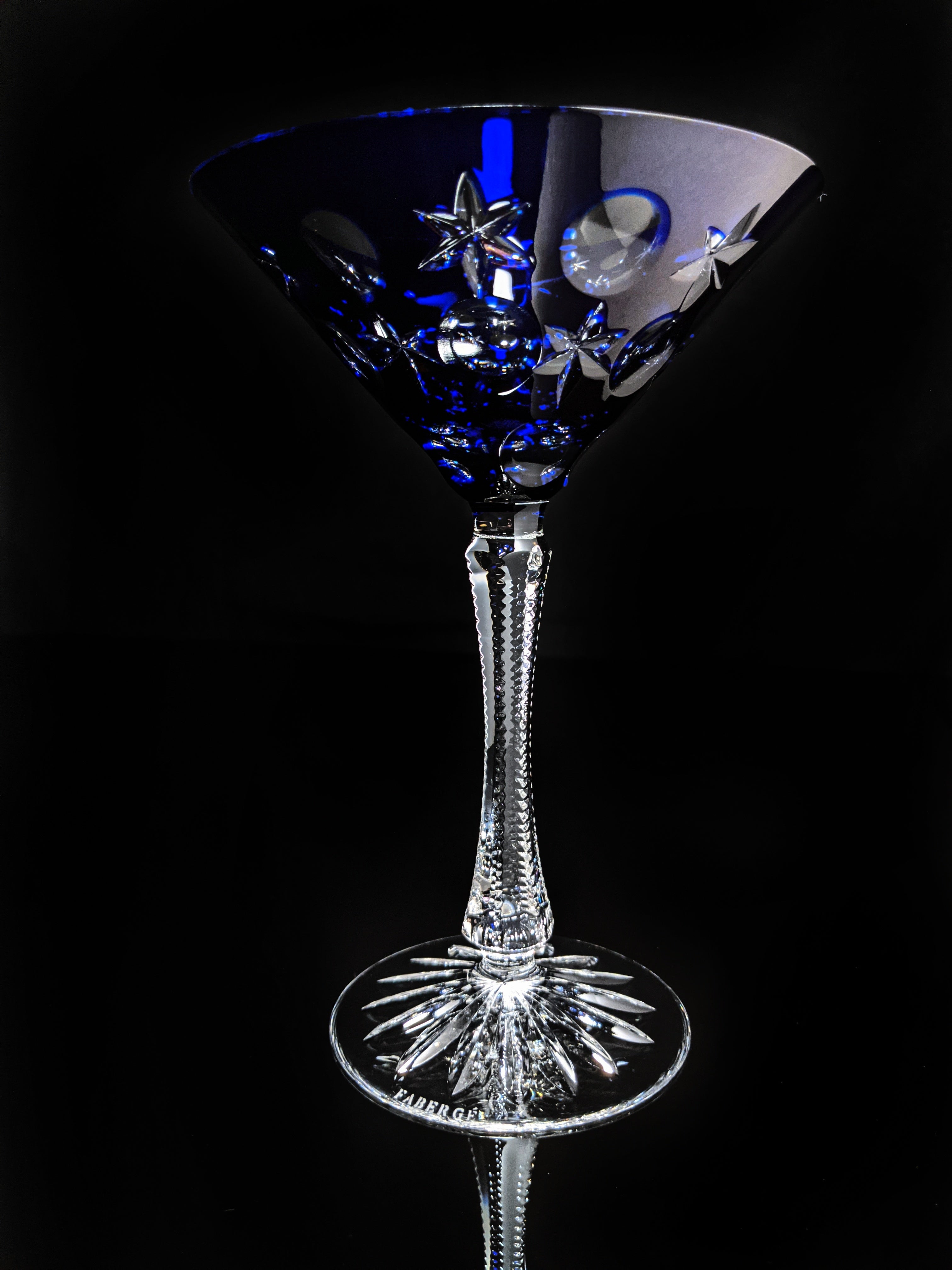 Fabergé Na Zdorovye Cobalt Blue Crystal Martini Glass