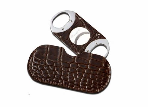 Brizard and Co. The "Double Guillotine" Cigar Cutter - Croco Pattern Tobacco