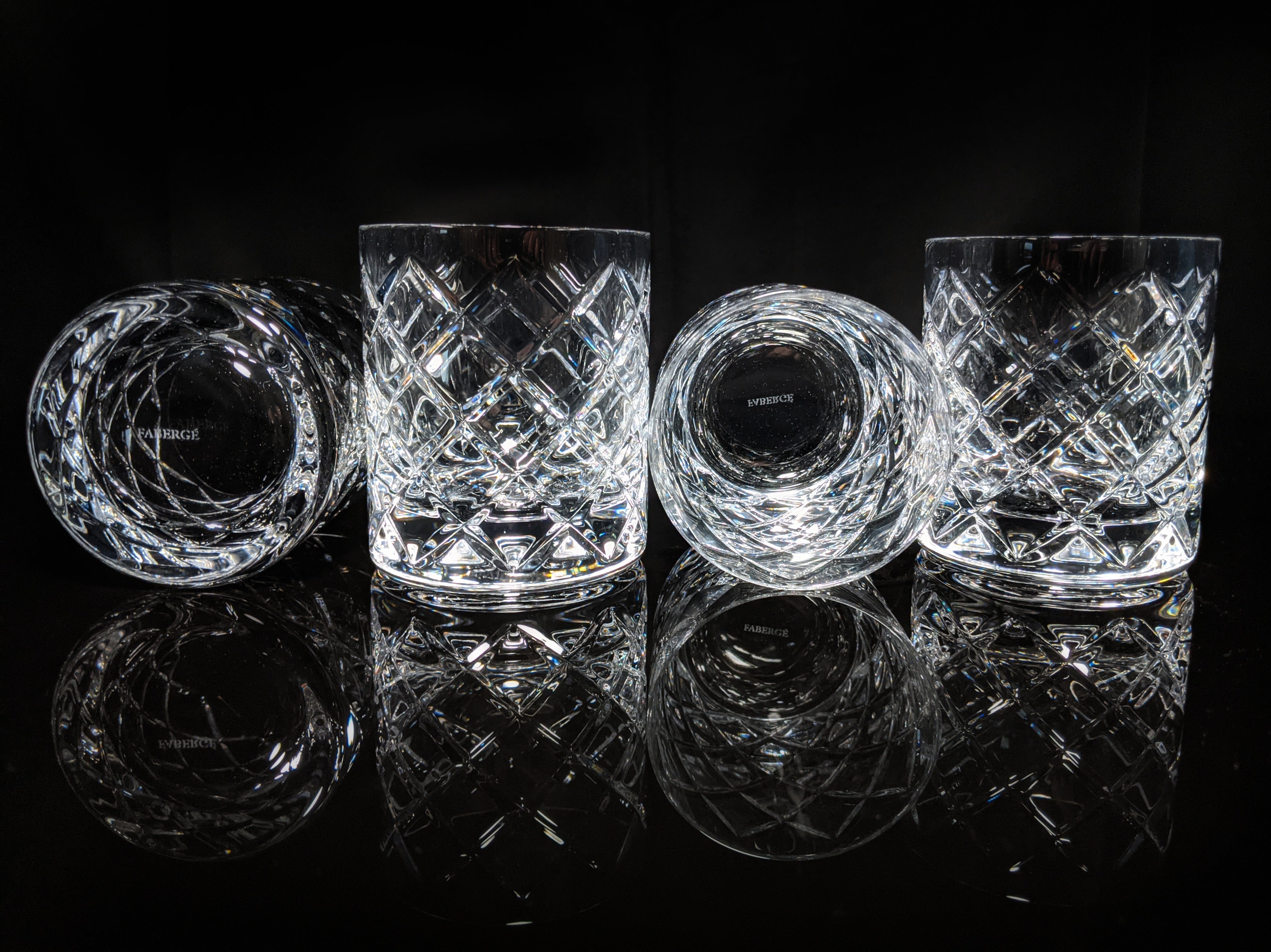 Faberge Oberon Crystal  Old Fashion Glasses