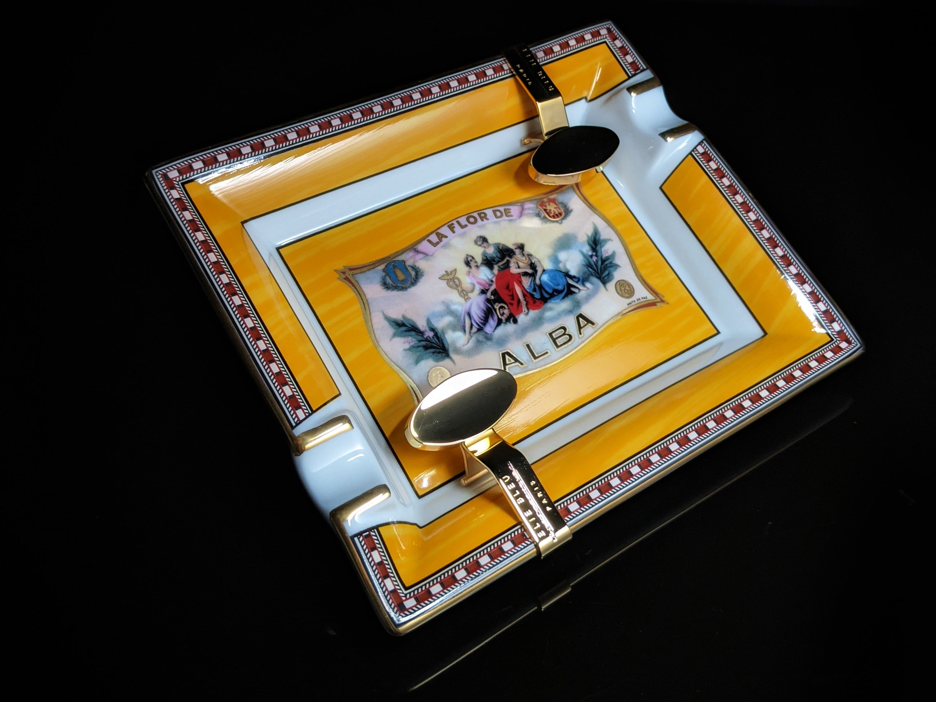 Elie Bleu Alba Porcelain Yellow Gold Ashtray