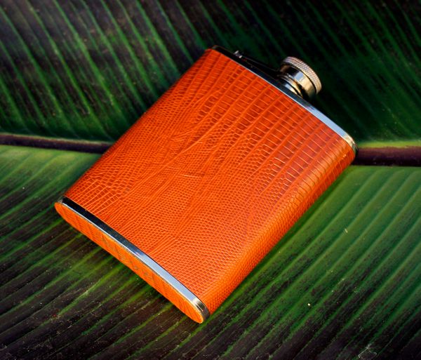 Brizard and Co. The 8 oz Flask - Lizard Pattern Havana