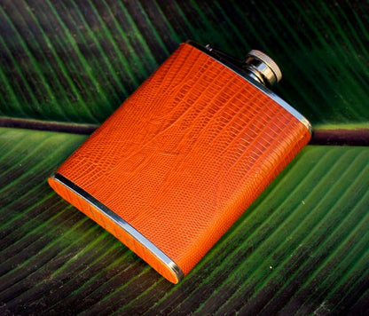 Brizard and Co. The 8 oz Flask - Lizard Pattern Havana