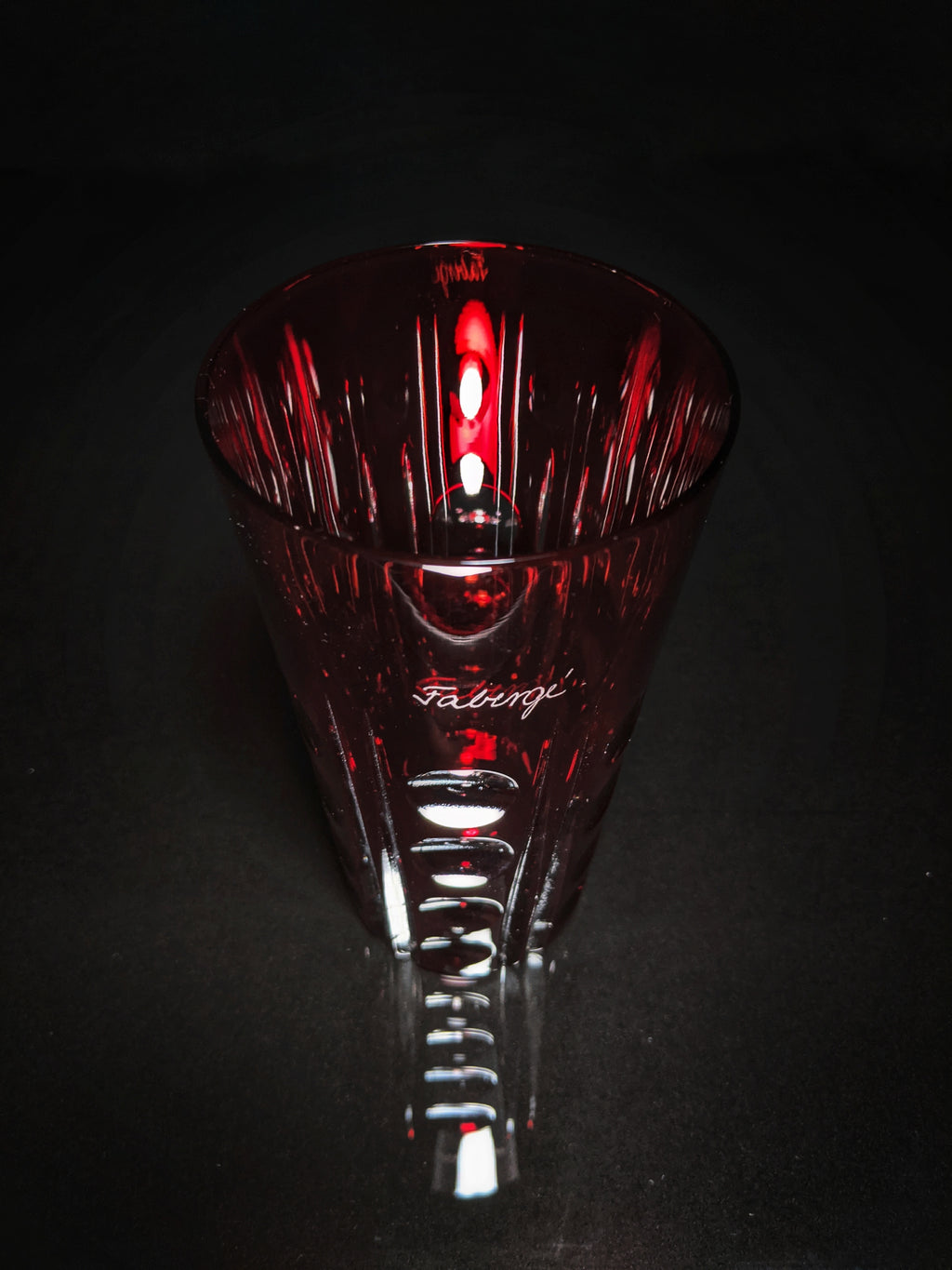 Faberge Crystal Colored Bubble Tall Glasses