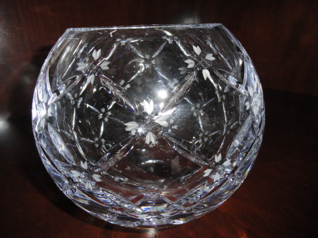 Faberge Pine Cone Crystal Rose Bowl in the original box