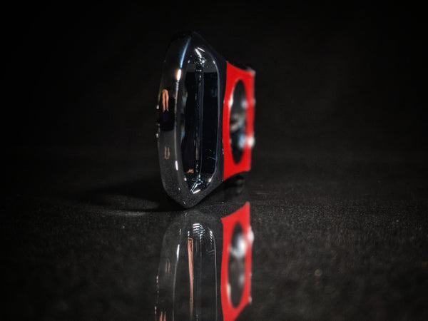 Brizard and Co Black Python Pattern and Red Leather cigar cutter