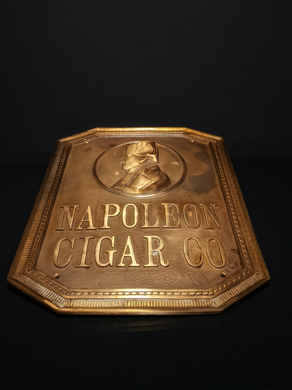 Napoleon Cigar Co. Solid Bronze Sign — 15.75" H × 12.75" W