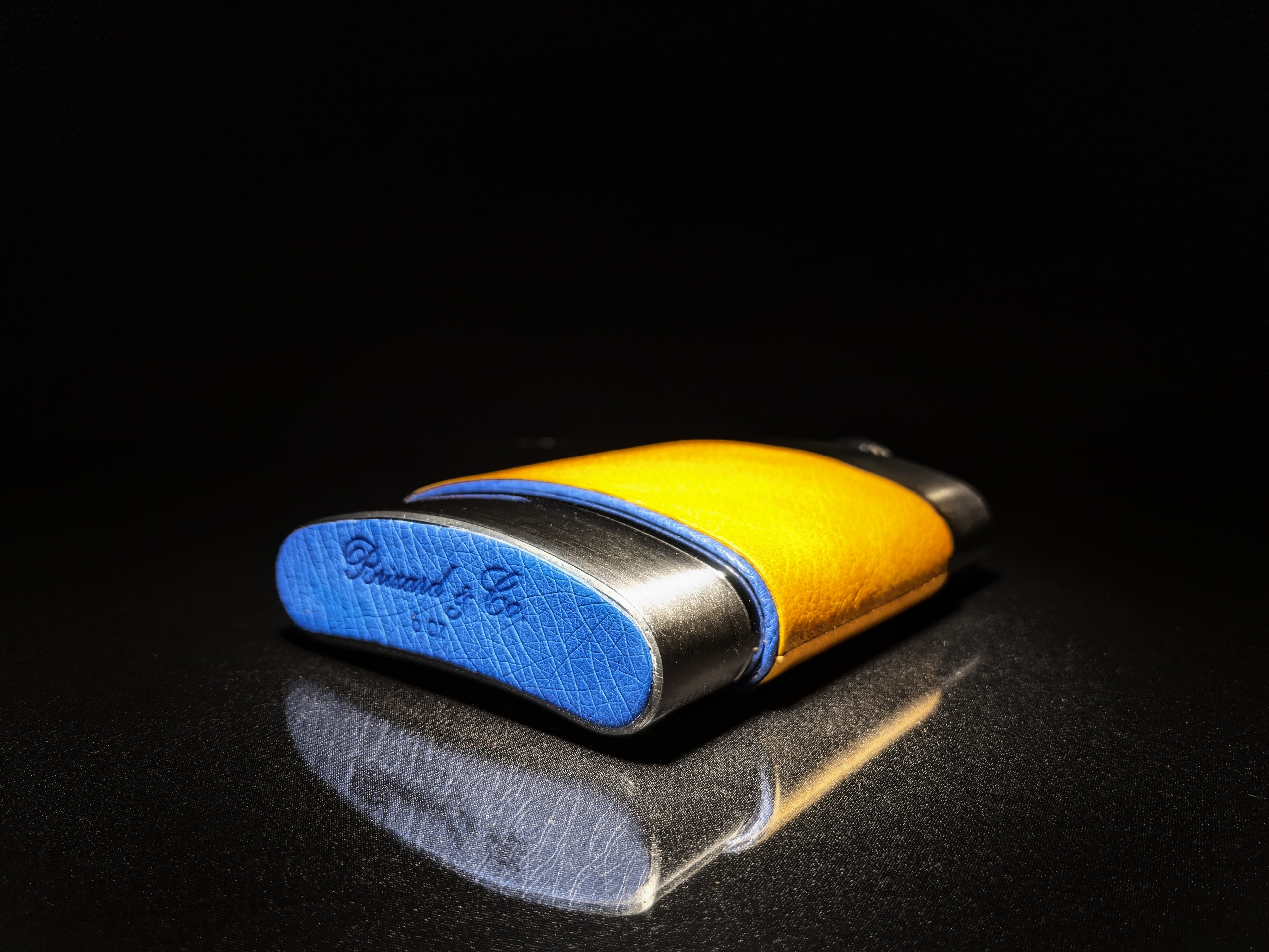 Brizard and Co. The 6 oz Flask - Blue and Camel Color Leather