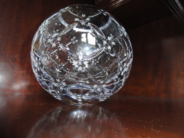 Faberge Pine Cone Crystal Rose Bowl in the original box