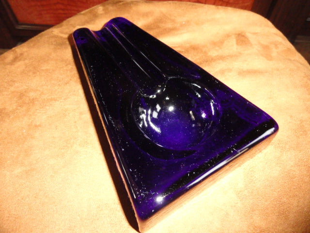 Comoy's Cobalt Blue Heavy Glass Ashtray