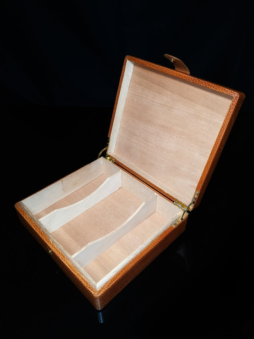 Pheasant Leather Humidor made in Spain by RD Gomez NIB