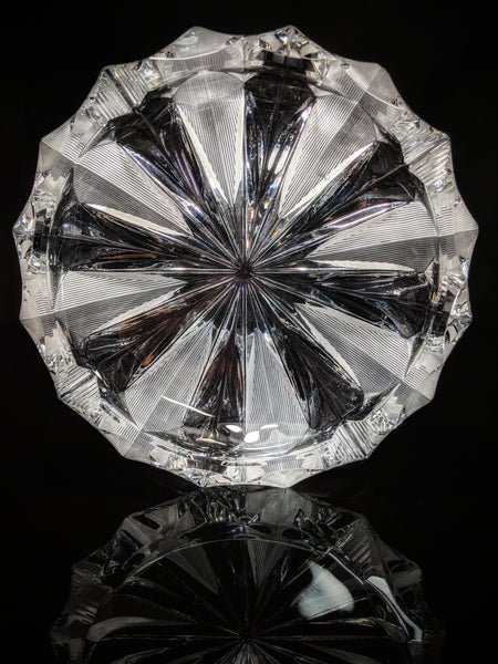 Cut Glass Round Ashtray 8" Diameter
