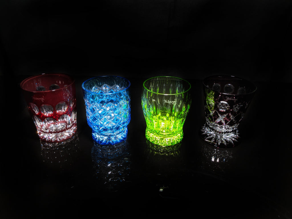 Fabergé Crystal Colored Glasses — Set of 4