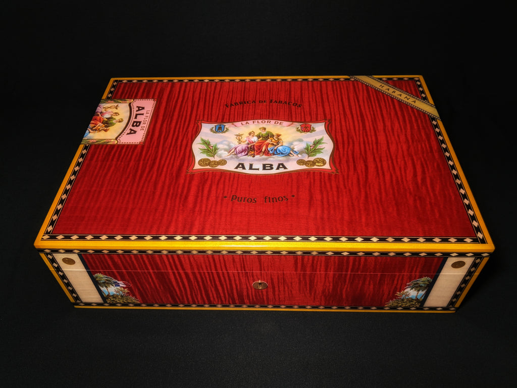 Elie Bleu Alba Red Sycamore Humidor 110 count