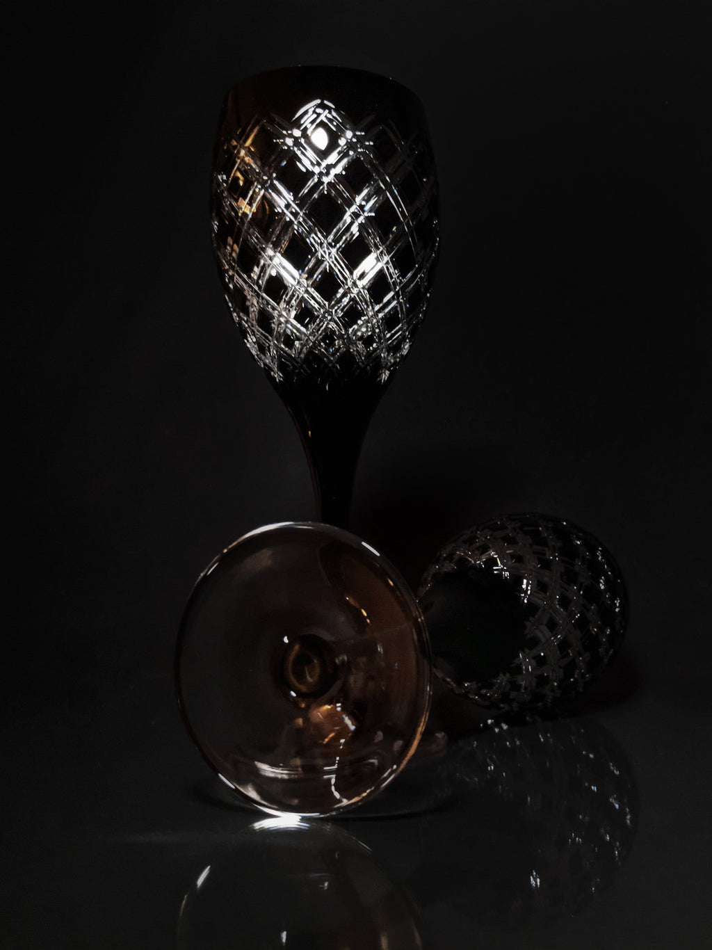 AJKA Athenee Black Onyx Crystal Goblets