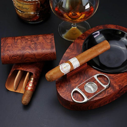 Brizard and Co. The "Show Band" 3 Cigar Case - Bubinga