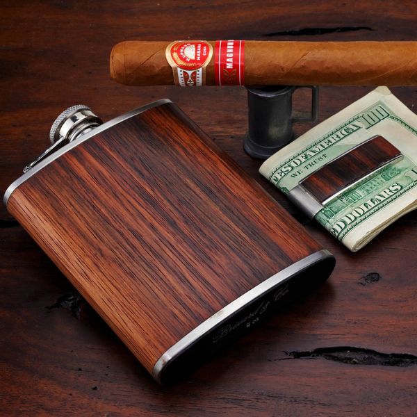 Brizard and Co. The 8 oz Flask - Macassar Ebony