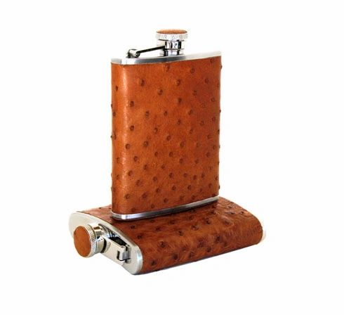 Brizard and Co. The 8 oz Flask - Ostrich Tan