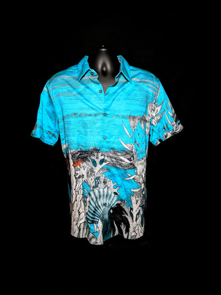 Robert Graham Sea Monster Short Sleeve Shirt Size Large