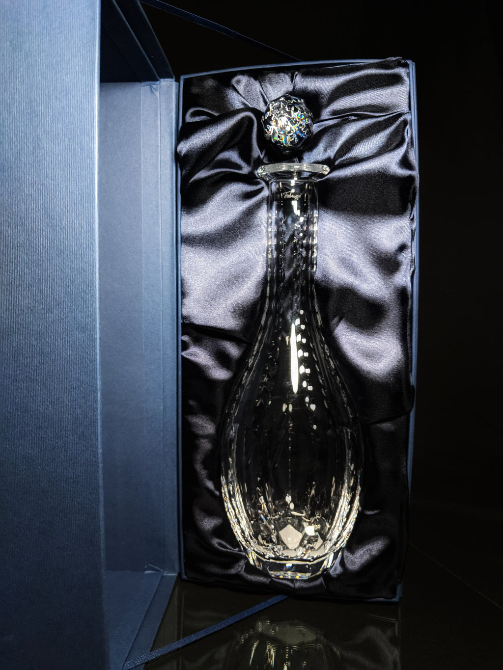 Faberge Bristol Clear Crystal Decanter NIB