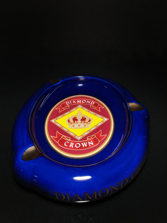 Diamond Crown Blue Ceramic Ashtray