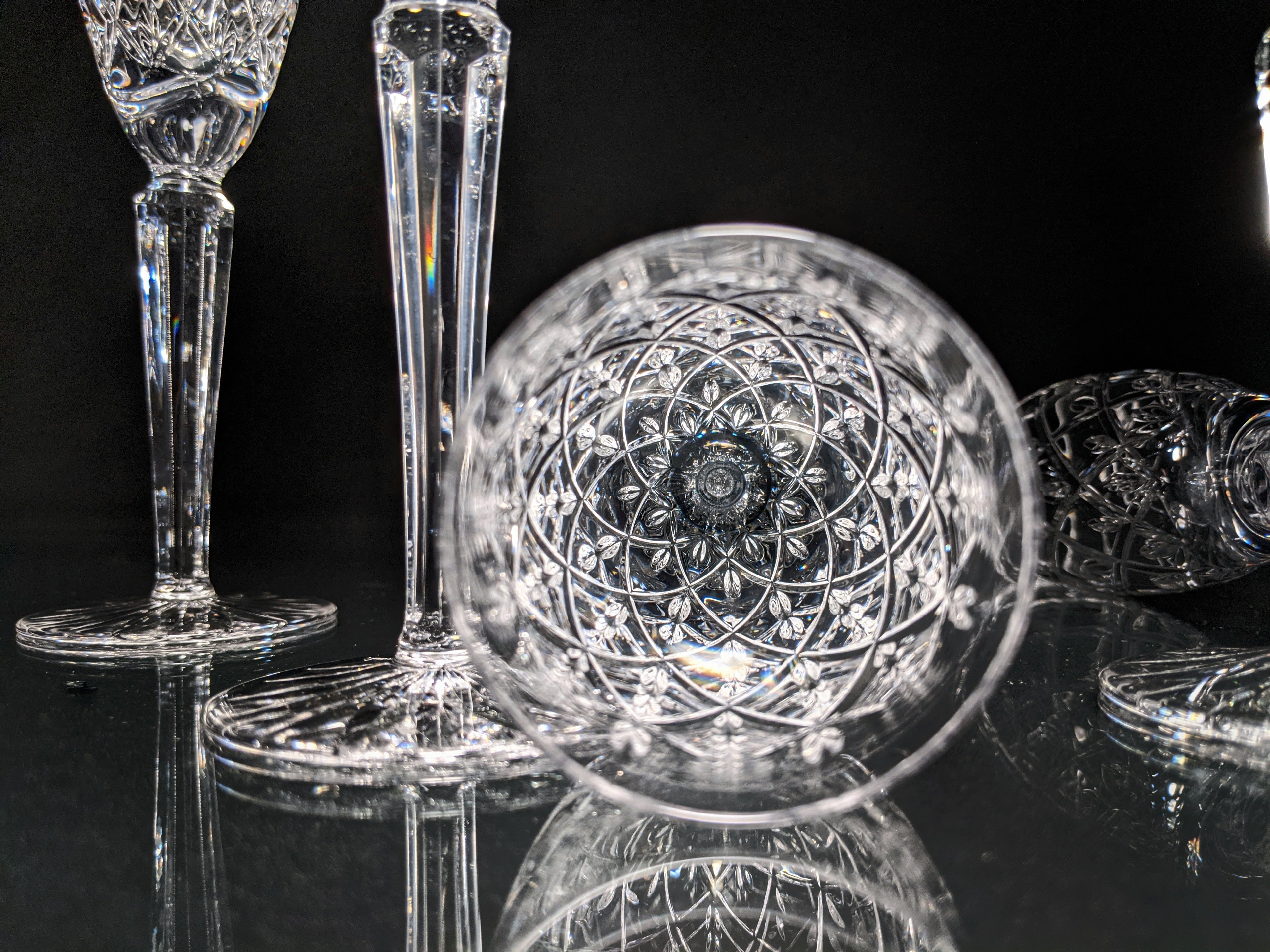 Faberge Clear Crystal Flutes