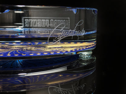 Arturo Fuente custom heavy clear glass ashtray. NIB 7 7/8" Diameter