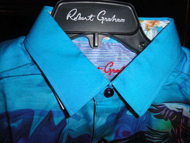 Robert Graham Aberdare Short Sleeve Shirt Large Size