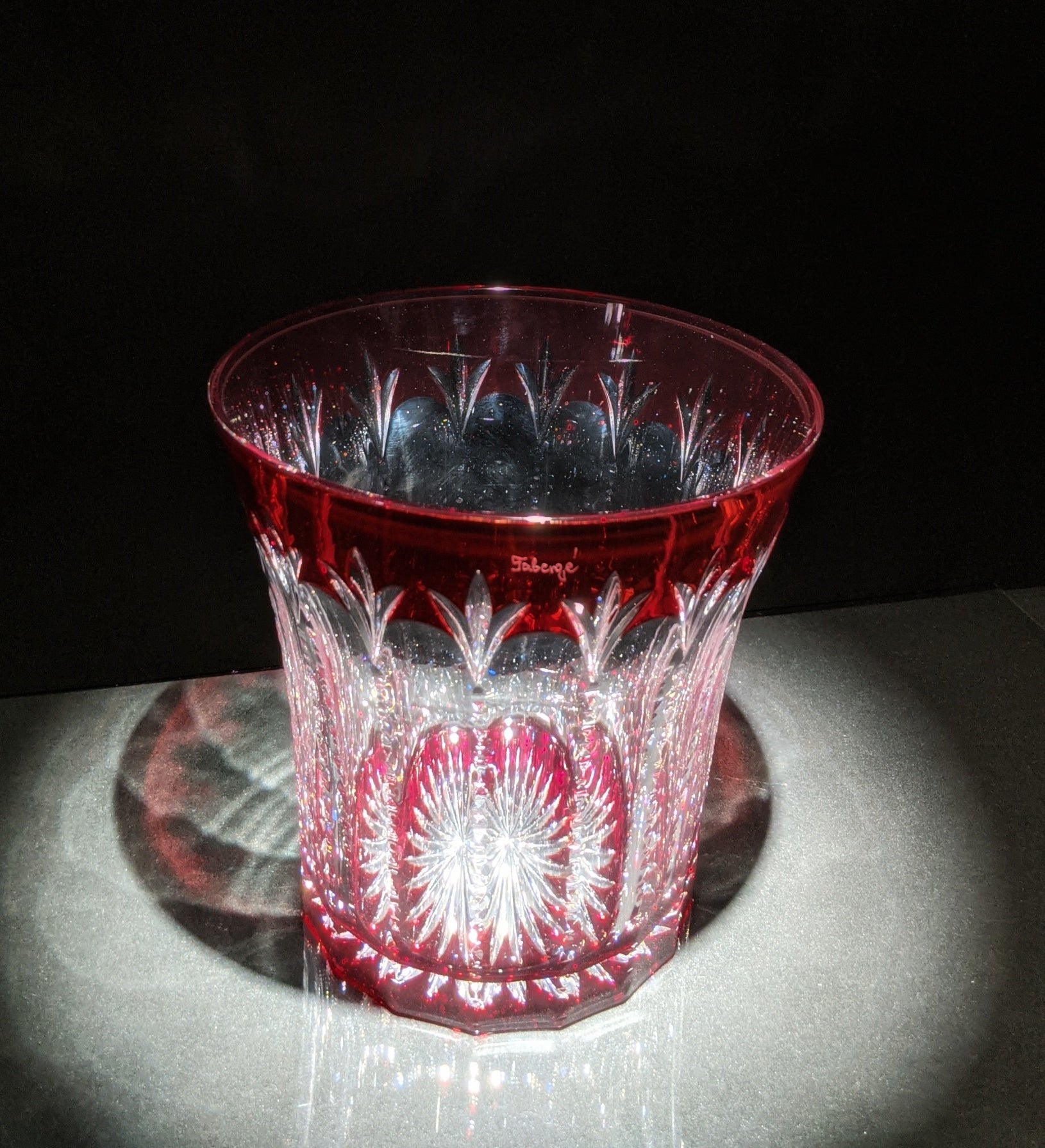 Faberge Crystal Ice Bucket with shot glasses