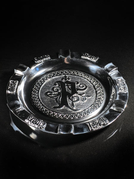 Drew Estates Polished Pewter 9 " cigar ashtray with 5 slots for your cigars