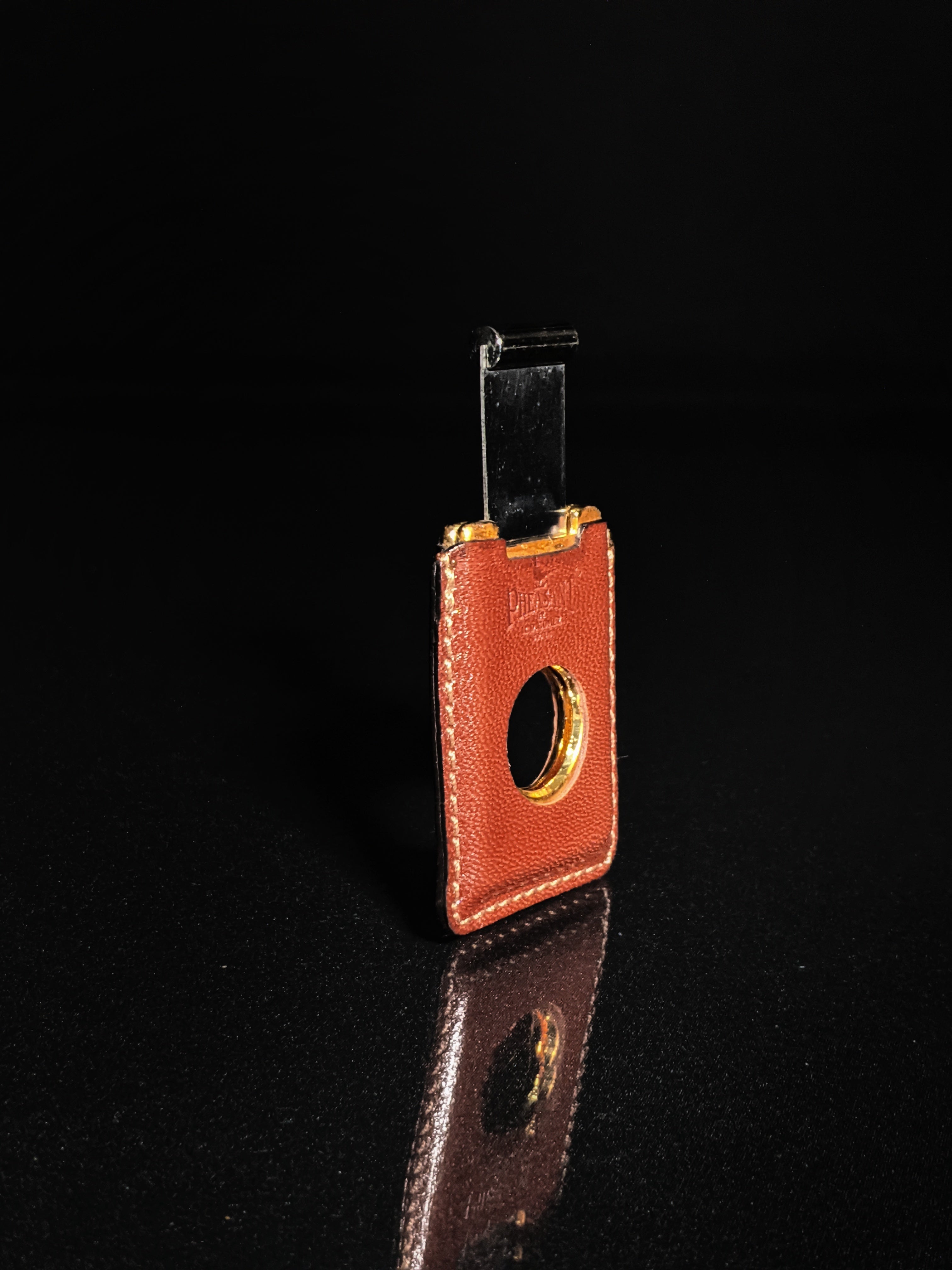 Pheasant by R.D.Gomez Stainless Steel  Cutter CABRA Brown  Leather BNIB