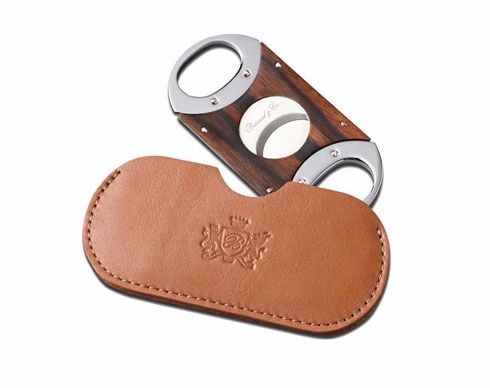 Brizard and Co. The "Double Guillotine" Cigar Cutter - Sunrise Tan and Macassar Ebony