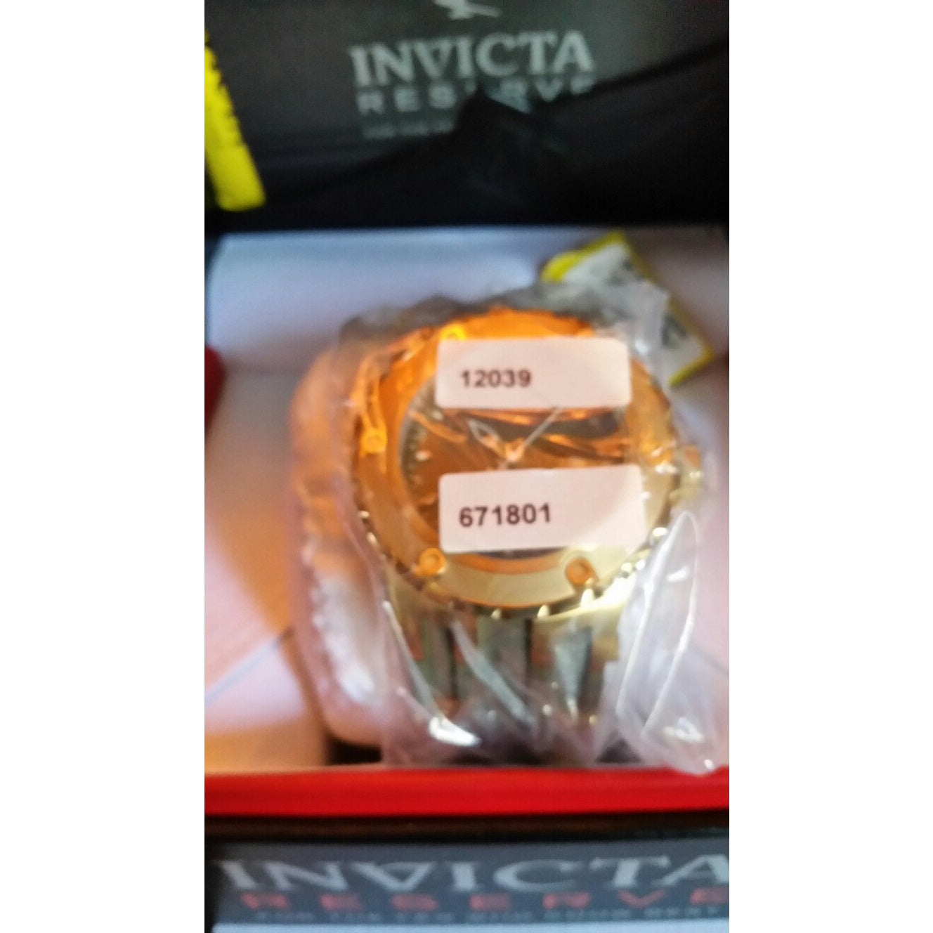 Invicta 12039 New In The Box Olive Band Gold Case With Black Face