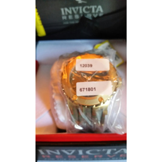Invicta 12039 New In The Box Olive Band Gold Case With Black Face