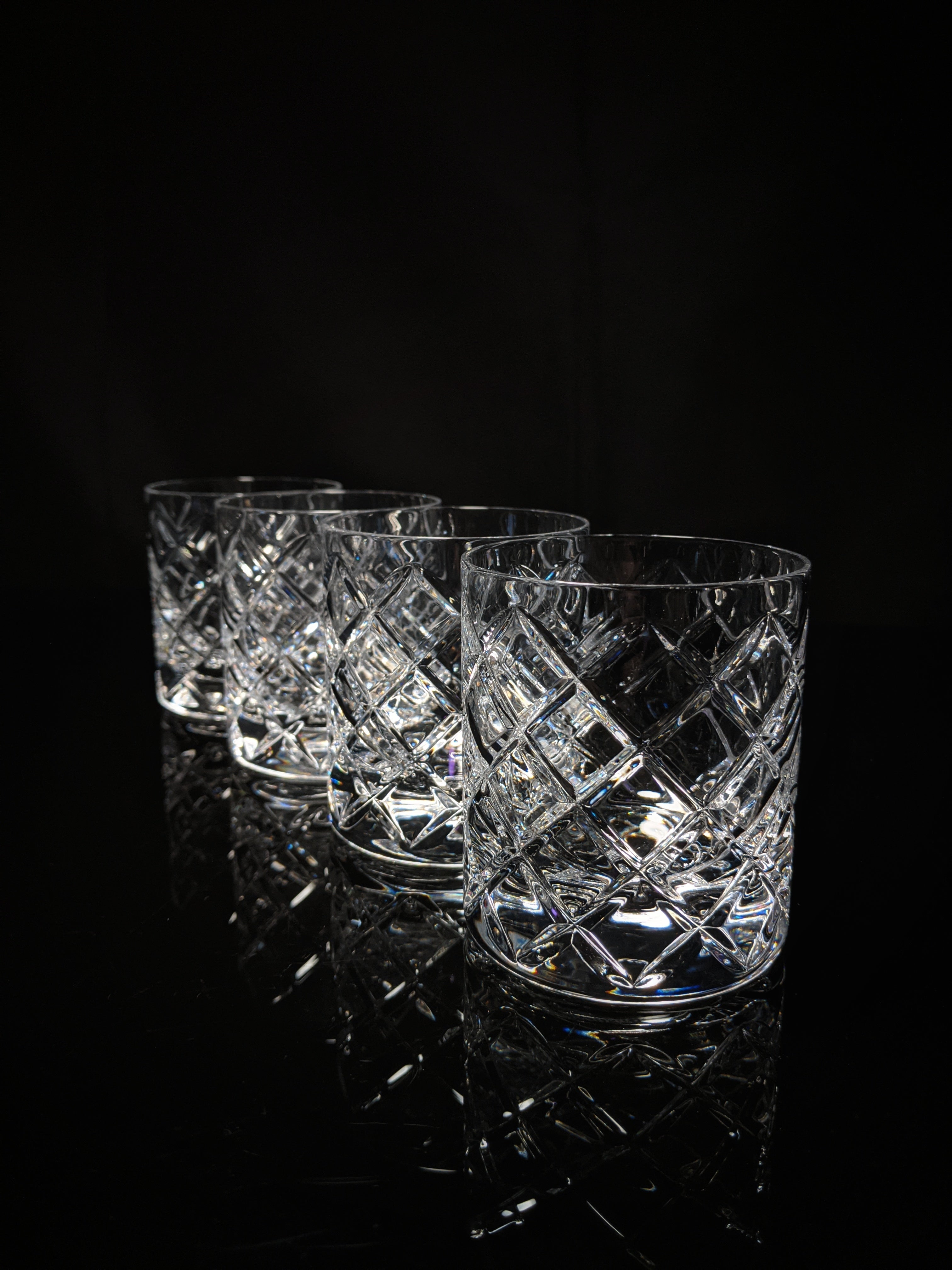 Faberge Oberon Crystal  Old Fashion Glasses