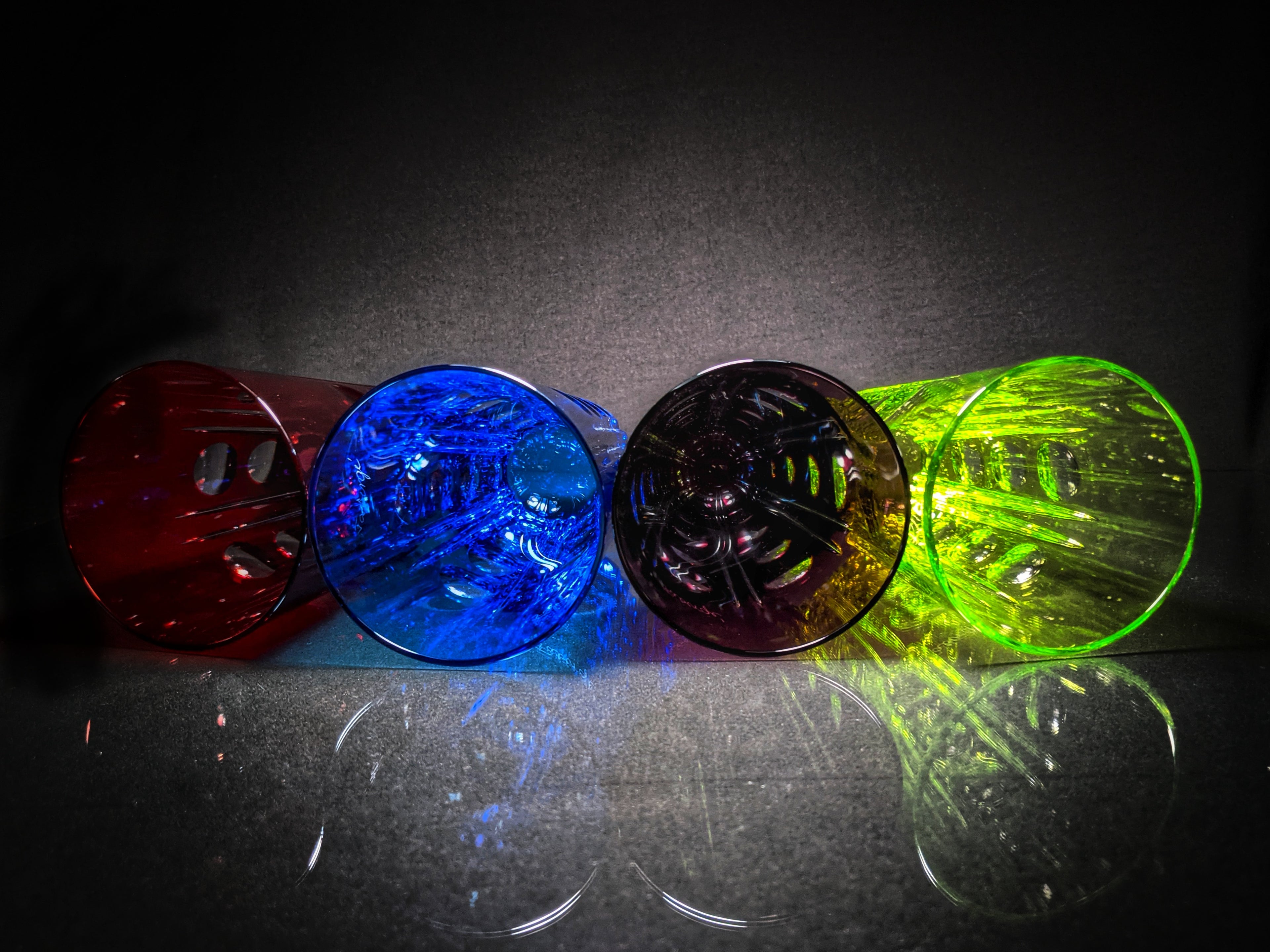 Faberge Crystal Colored Bubble Glasses