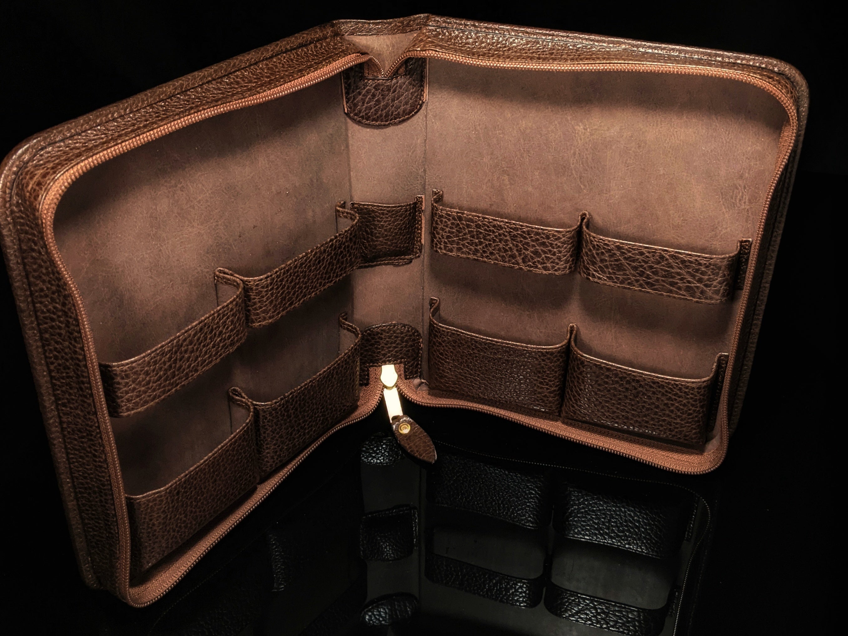 pheasant by R.D.Gomez made in Spain Brown  Leather   Case