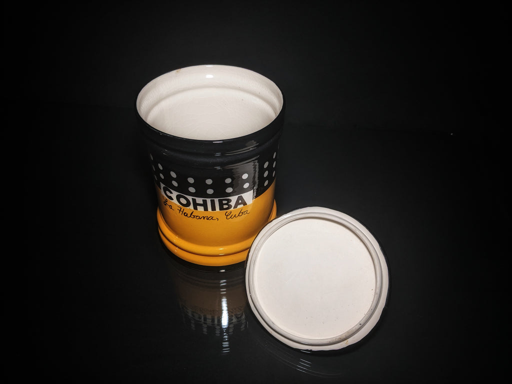 Large Ceramic Humidor Jar 13" H x 7.5" W.