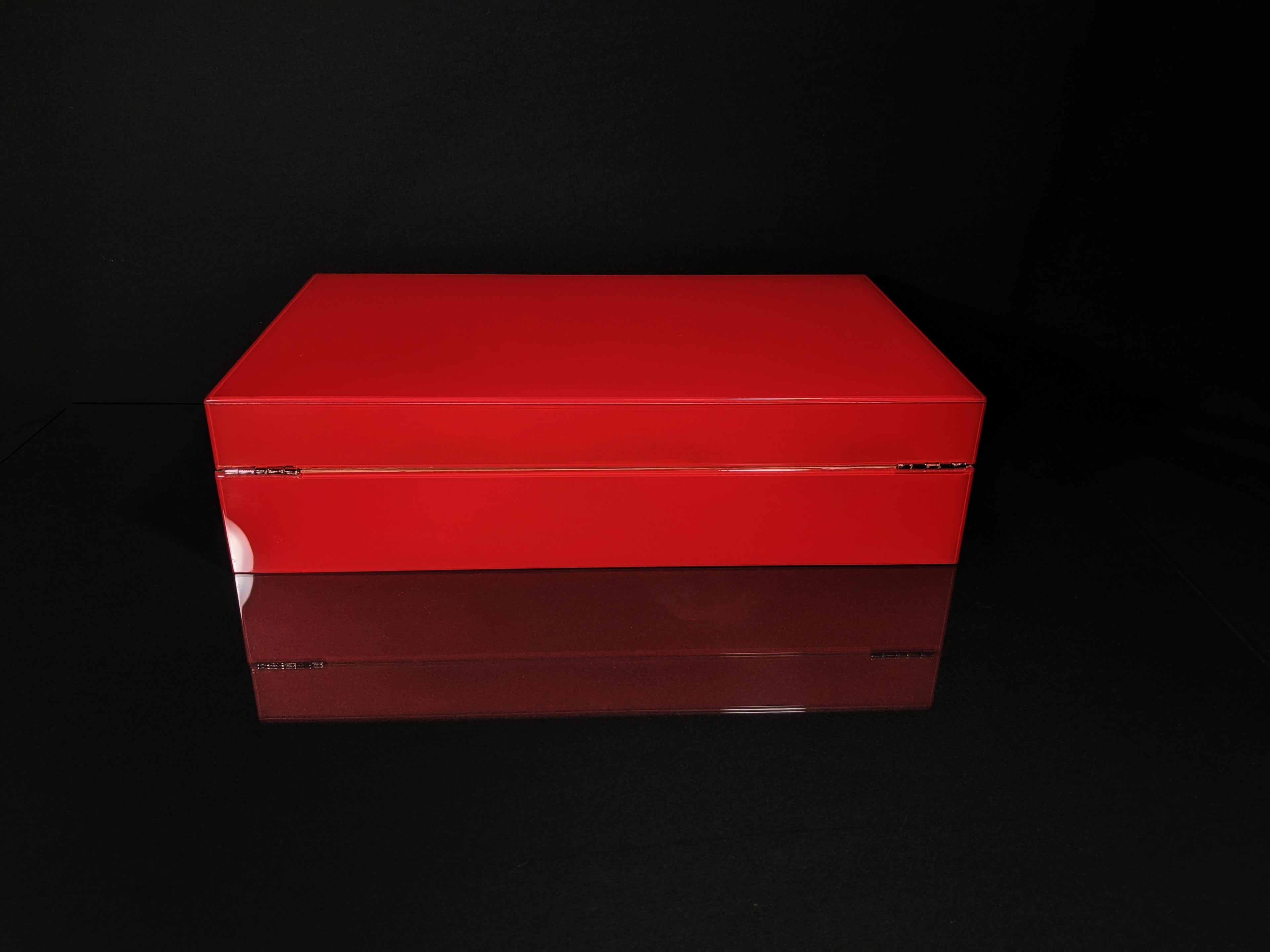 Red Lacquer Finish Wood Humidor Showroom Model