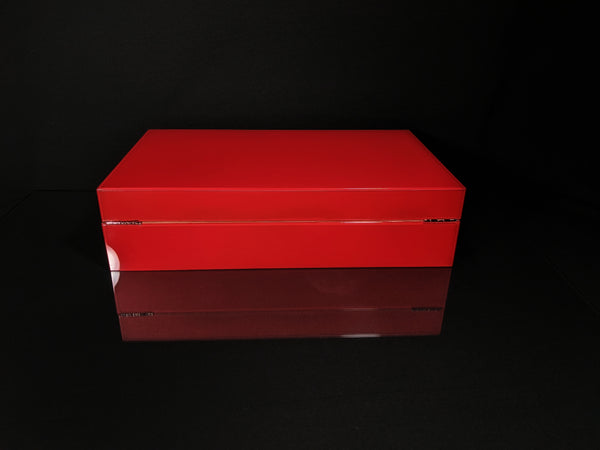 Red Lacquer Finish Wood Humidor Showroom Model