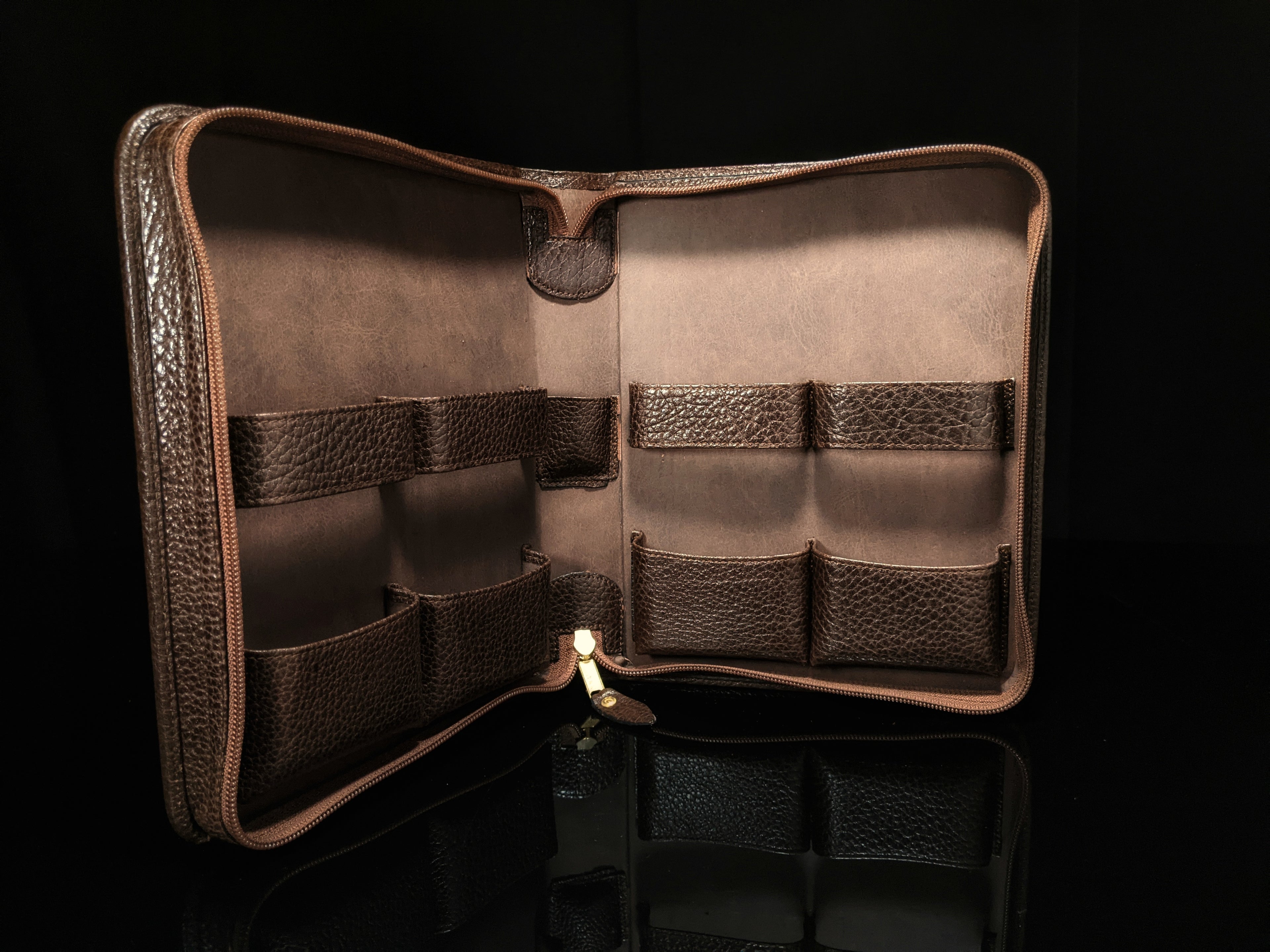pheasant by R.D.Gomez made in Spain Brown  Leather   Case