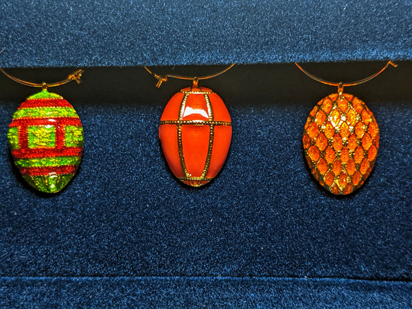 Faberge Wine Glass Charm Set of 6